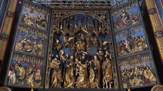 Ołtarz Wita Stwosza w Bazylice Mariackiej w Krakowie. Fot. PAP/J. Bednarczyk