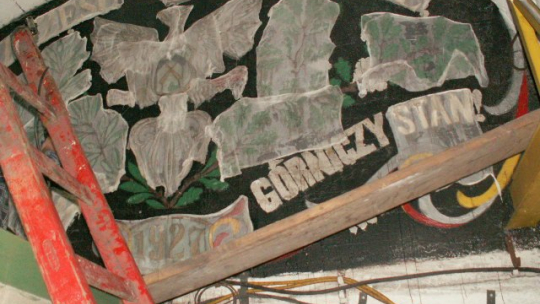 Prace przy płaskorzeźbie z kopalni Kazimierz-Juliusz. 21 września 2016 r. Źródło: Spółka Restrukturyzacji Kopalń