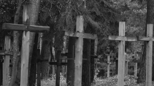 Cmentarz w Kuropatach, gdzie znajdują się masowe groby ofiar represji stalinowskich. Fot. PAP/EPA