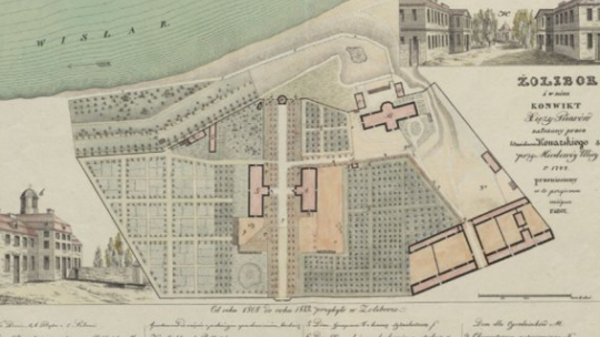 Mapa Collegium Nobilium o. Pijarów w Warszawie. XIX w. Źródło: CBN Polona