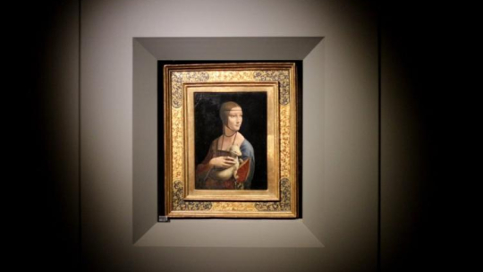 "Dama z gronostajem" Leonadra da Vinci. Fot. PAP/J. Bednarczyk