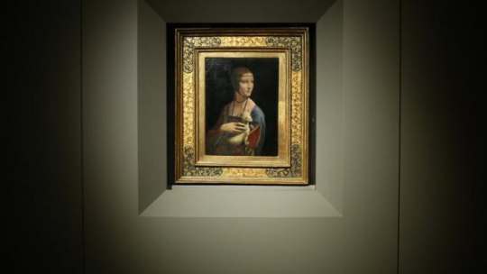 "Dama z gronostajem" Leonadra da Vinci. Fot. PAP/J. Bednarczyk