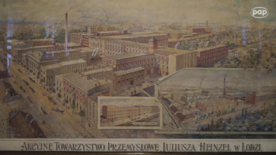 Akwarela z panoramą Łodzi. Źródło: serwis wideo PAP