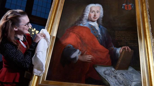 XVIII-wieczny portret Johanna Adama Kulmusa pędzla Jacoba Wessla w Muzeum Historycznym Miasta Gdańska. Fot. PAP/A. Warżawa