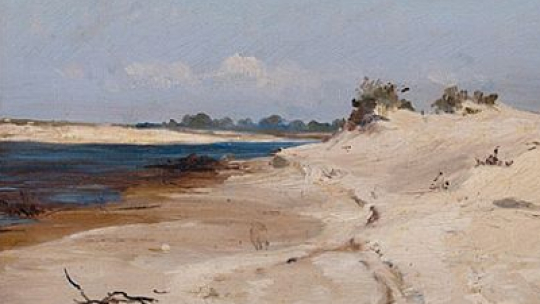 Obraz Jana Stanisławskiego "Brzegi Dniepru - Pejzaż III. Ukraina". 