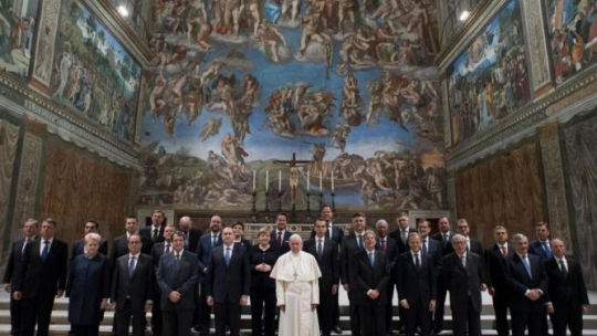 Audiencja u papieża Franciszka szefów państw i rządów krajów członkowskich UE oraz przywódców unijnych instytucji. Fot. PAP/EPA/L'OSSERVATORE ROMANO