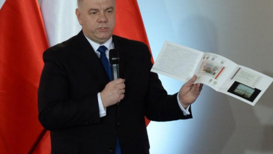 Wystąpienie wiceprezesa Ruchu Społecznego im. prezydenta RP Lecha Kaczyńskiego – Koordynatora Komisji Organizacyjnej Jacka Sasina podczas  gali wręczenia nagrody im. prezydenta Lecha Kaczyńskiego. Fot. PAP/J. Turczyk
