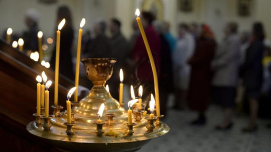 Obchody świąt wielkanocnych. Msza święta w greckokatolickim soborze archikatedralnym w Przemyślu. Fot. PAP/D. Delmanowicz