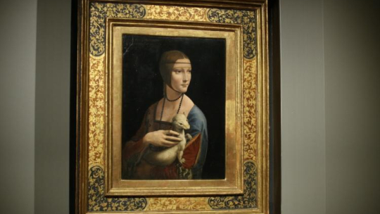Obraz "Dama z Gronostajem Leonadra da Vinci. Fot. PAP/S. Rozpędzik
