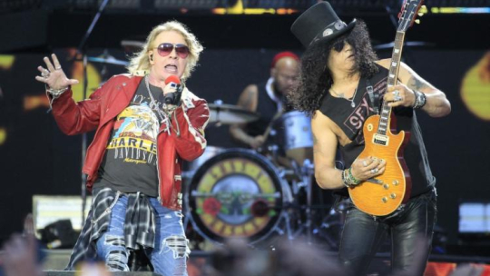 Guns N´Roses podczas koncertu w Madrycie. 04 czerwca 2017. Fot. PAP/EPA. 