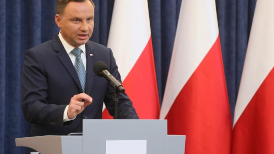 Prezydent Andrzej Duda po wygłoszeniu oświadczenia na temat reformy sądownictwa. Fot. PAP/P. Supernak