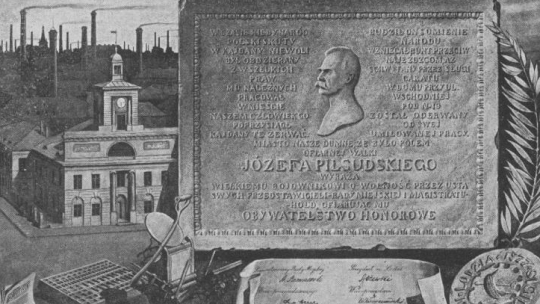 Dyplom honorowego obywatelstwa miasta Łodzi wystawiony dla Naczelnika Państwa Józefa Piłsudskiego. 1919 r. Fot. NAC