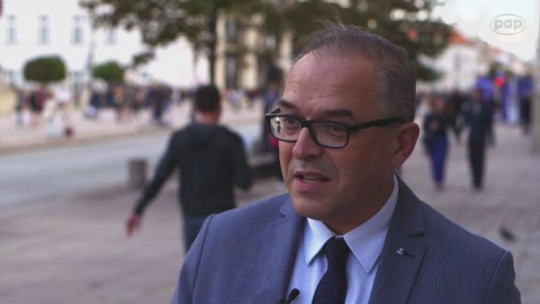 Historyk z Instytutu Pamięci Narodowej Maciej Korkuć. Źródło: serwis wideo PAP