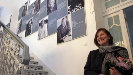 Rita Gombrowicz podczas uroczystego otwarcia pierwszego w Polsce Muzeum Witolda Gombrowicza we Wsole. 2009 r. Fot. PAP/P. Polak
