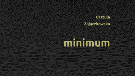 Tomik "Minimum" Urszuli Zajączkowskiej (wydawnictwo "Warstwy")