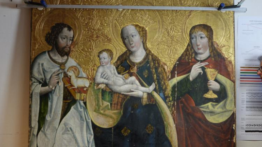 Obraz Matki Bożej z Dzieciątkiem, św. Janem Chrzcicielem i św. Janem Ewangelistą. Fot. ks. S. Tracz