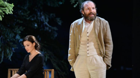 Próba dla mediów spektaklu "Wujaszek Wania" w Teatrze Polskim. Nz. Magdalena Różczka, Dariusz Chojnacki. Fot. PAP/M. Kmieciński
