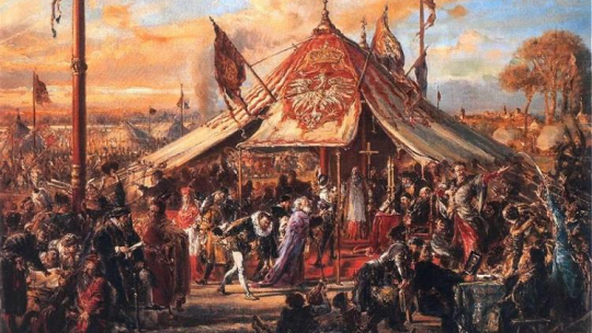 Potęga Rzeczypospolitej u zenitu. Złota wolność. Elekcja R.P. 1573. Źródło: Wikimedia Commons