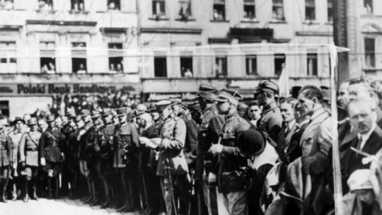 Pobyt marszałka Polski Józefa Piłsudskiego w Katowicach, 1922 r. Źródło: NAC