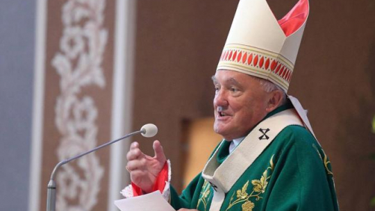 Metropolita warszawski, kardynał Kazimierz Nycz przewodniczy mszy świętej w intencji rozpoczynającego się II Kongresu Młodzieży Polonijnej ph. "Wiarą powołani". Fot. PAP/T. Gzell