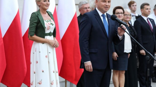 Kielce, 05.09.2018. Prezydent Andrzej Duda podczas XXVI Międzynarodowego Salonu Przemysłu Obronnego w Centrum Kongresowym. Fot. PAP/P. Polak