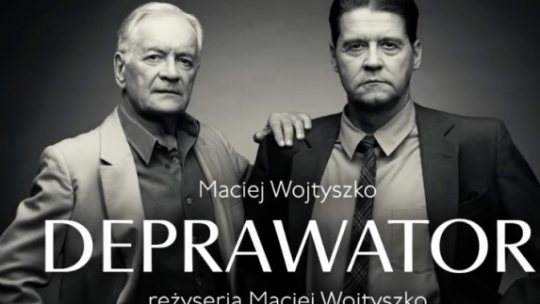 Plakat spektaklu „Deprawator”, reż. Maciej Wojtyszko. Źródło: Teatr Polski w Warszawie/K. Chmura-Cegiełkowska
