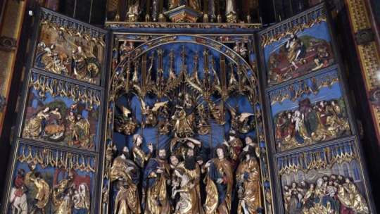 Ołtarz Wita Stwosza w kościele Mariackim w Krakowie. Fot. PAP/J. Bednarczyk