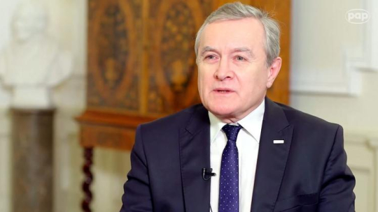 Wicepremier, minister kultury i dziedzictwa narodowego prof. Piotr Gliński. Źródło: Serwis Wideo PAP
