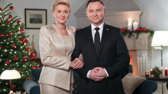 Pierwsza dama Agata Kornhauser-Duda i prezydent Andrzej Duda