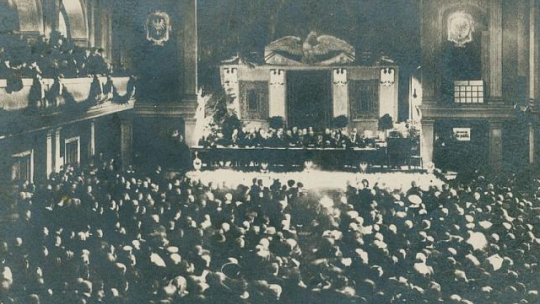 Posiedzenie Polskiego Sejmu Dzielnicowego w Poznaniu. Źródło: CBN Polona