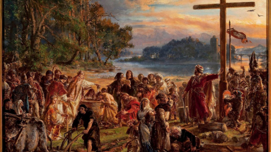 Jan Matejko, Zaprowadzenie chrześcijaństwa. Źródło: Wikimedia Commons