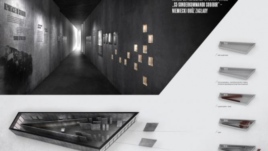 Wizualizacja wystawy w Miejscu Pamięci w Sobiborze