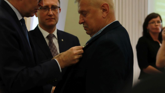 Łódź, 14 czerwca 2019. Uroczystość wręczenia Krzyży Wolności i Solidarności działaczom opozycji demokratycznej. Źródło: IPN/P. Brzeziński