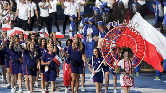 Reprezentacja Polski podczas ceremonii otwarcia 2. Igrzysk Europejskich w Mińsku. 21.06.2019. Fot. PAP/P. Nowak