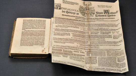 Tablica genealogiczna dołączona do kroniki Eleazara Tilischa. Źródło: Książnica Cieszyńska