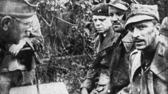 Obrońcy Westerplatte: por. Stefan Grodecki, kpt. Mieczysław Słaby, kpt. Franciszek Dąbrowski. Fot. PAP/CAF/Reprodukcja