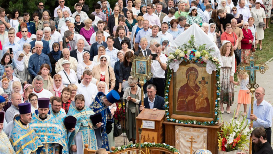Procesja z okazji obchodów prawosławnego święta Supraskiej Ikony Matki Boskiej. 10.08.2019. Fot. PAP/M. Zieliński