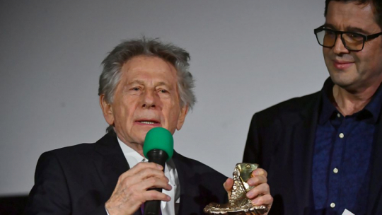 Reżyser Roman Polański otrzymał Złotego Glana podczas gali 24. Forum Kina Europejskiego Cinergia w Łodzi. Fot. PAP/G. Michałowski
