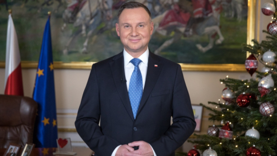 Warszawa, 31 12 2019. Prezydent Andrzej Duda składa życzenia noworoczne. Źródło: KPRP/K. Sitkowski