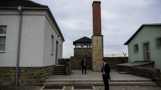 Pozostałości byłego niemieckiego obozu koncentracyjnego KZ-Mauthausen-Gusen na terenie Gusen. 2017 r. Fot. PAP/J. Kamiński