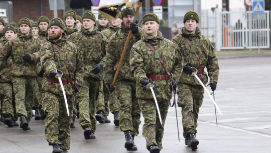 Obchody 100. rocznicy zakończenia walk w wojnie estońsko-bolszewickiej w Narwie. 03.01.2020. Fot. PAP/EPA