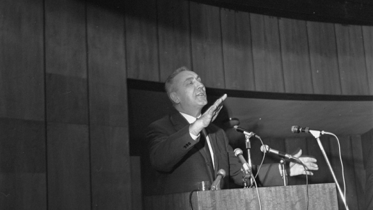 I sekretarz KC PZPR Edward Gierek. Szczecin, 24.01.1971. Fot. PAP/CAF/J. Uklejewski 