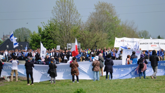 Oświęcim, 02.05.2019. 28. Marsz Żywych na terenie byłego niemieckiego obozu koncentracyjnego Auschwitz w Oświecimiu, Fot. PAP/A. Grygiel