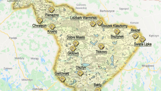 Święta Warmia - mapka