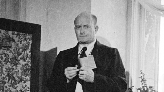 Szef PSL Stanisław Mikołajczyk podczas referendum ludowego. 30.06.1946. Fot. PAP/Archiwum