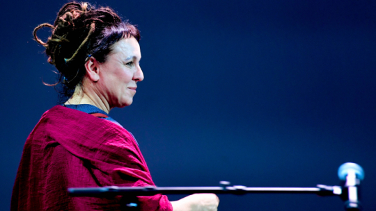 Berlin 2020-09-09. Olga Tokarczuk na Festiwalu Literackim w Berlinie. Fot. PAP/EPA