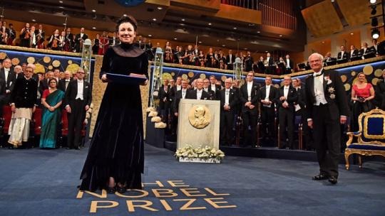 Olga Tokarczuk odebrała literacką Nagrodę Nobla. 10.12.2019. Fot. PAP/EPA