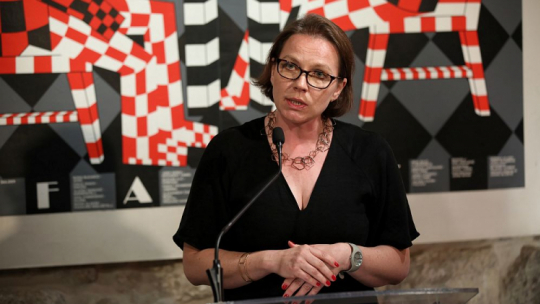 Dyrektor MCK Agata Wąsowska-Pawlik. Fot. PAP/Ł. Gągulski