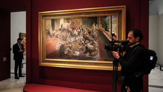 Obraz „Melancholia” Jacka Malczewskiego zaprezentowany na wystawie „Polska 1840-1918. Zobrazować ducha narodu” w Muzeum Louvre-Lens. 12.2019. Fot. PAP/M. Marek