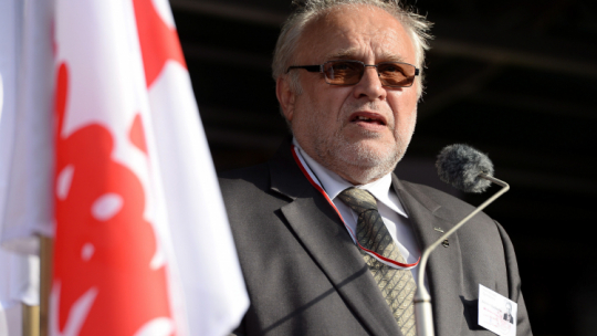 Przewodniczący ZR NSZZ "Solidarność" Zdzisław Maszkiewicz. Fot. PAP/P. Polak